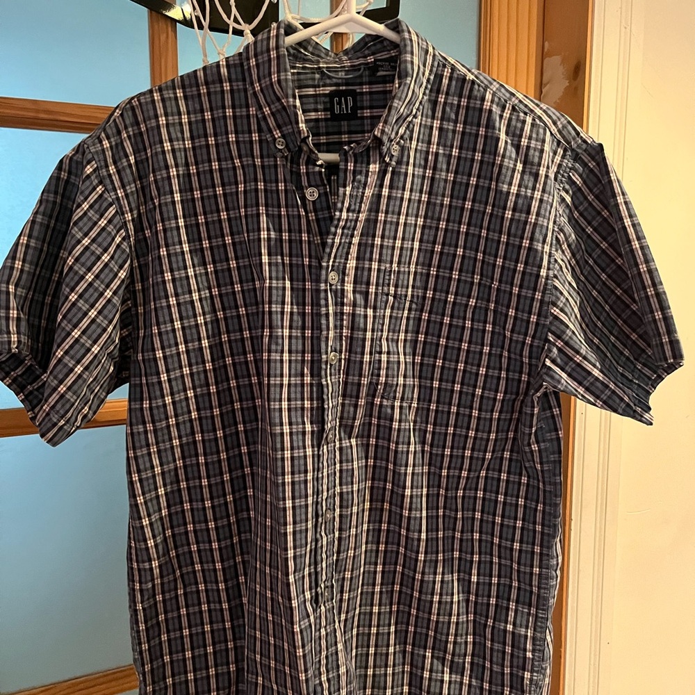 GAP Boys Blue Plaid Shirt. Size XXL (14-16)